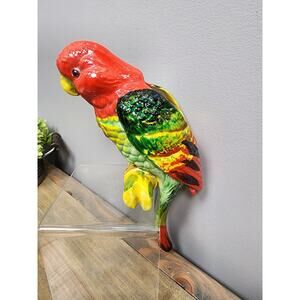 Vintage Norcrest Hand Painted Parrot Planter Flower Vase MCM